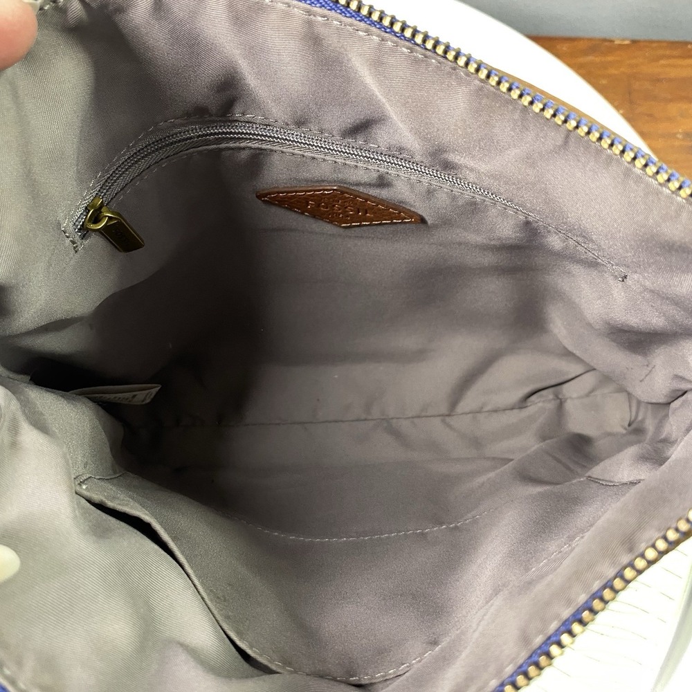 Fossil Blue Leather Crossbody Bag with Matching Wallet - Picture 13 of 16